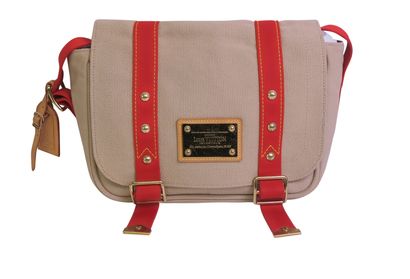 Antigua Buzzus PM, &pound;280, Handbags, Beige/Red, Canvas, Front view